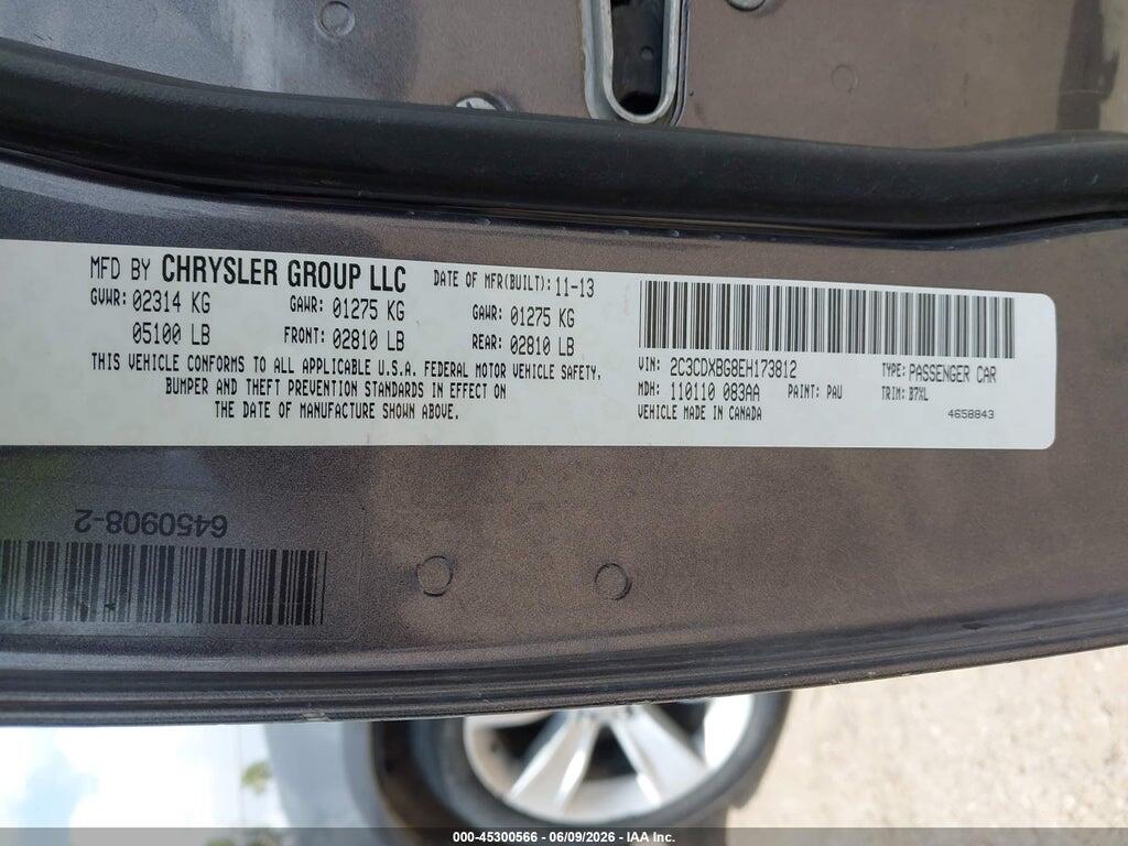 2C3CDXBG8EH173812 2014 DODGE CHARGER photo no. 9