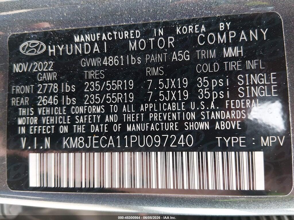 KM8JECA11PU097240 2023 HYUNDAI TUCSON HYBRID photo no. 9