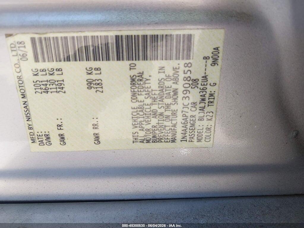 1N4AA6AP7JC390858 2018 NISSAN MAXIMA photo no. 9