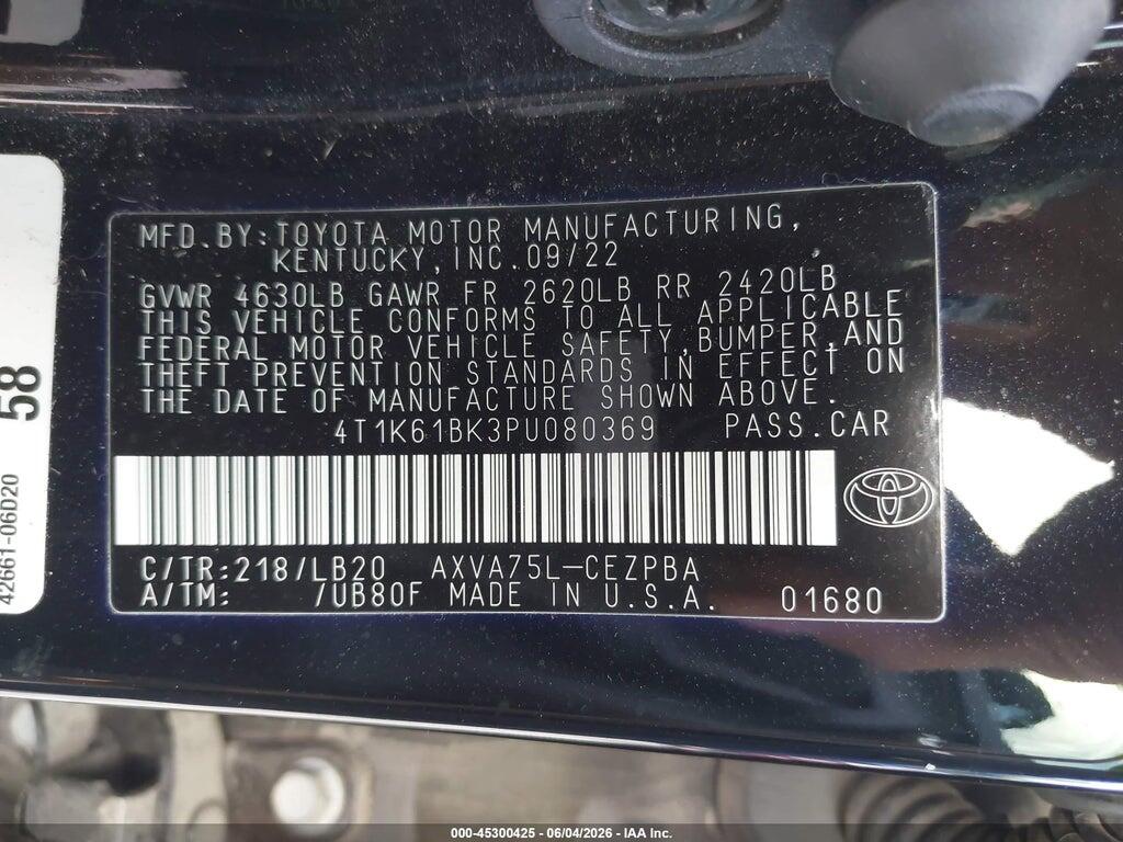 4T1K61BK3PU080369 2023 TOYOTA CAMRY photo no. 9