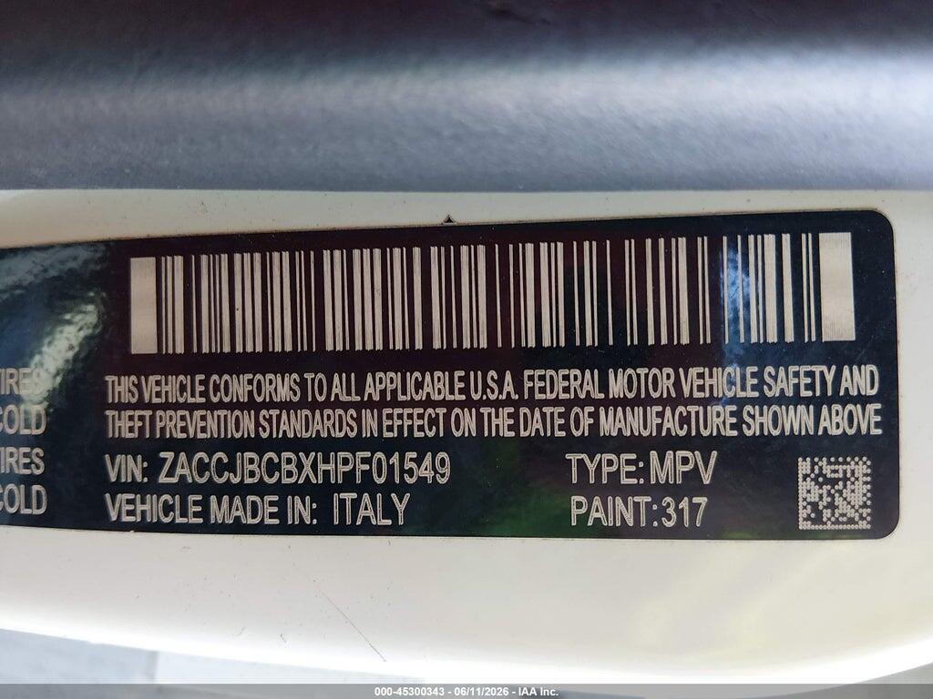 ZACCJBCBXHPF01549 2017 JEEP RENEGADE photo no. 9