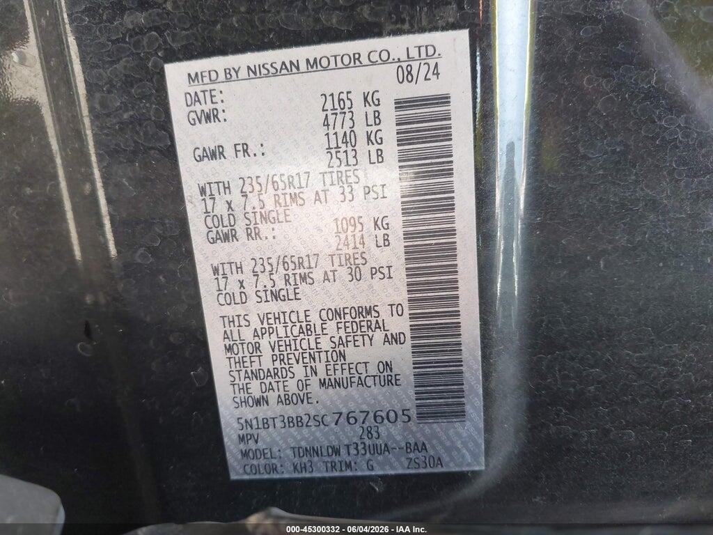 5N1BT3BB2SC767605 2025 NISSAN ROGUE photo no. 9