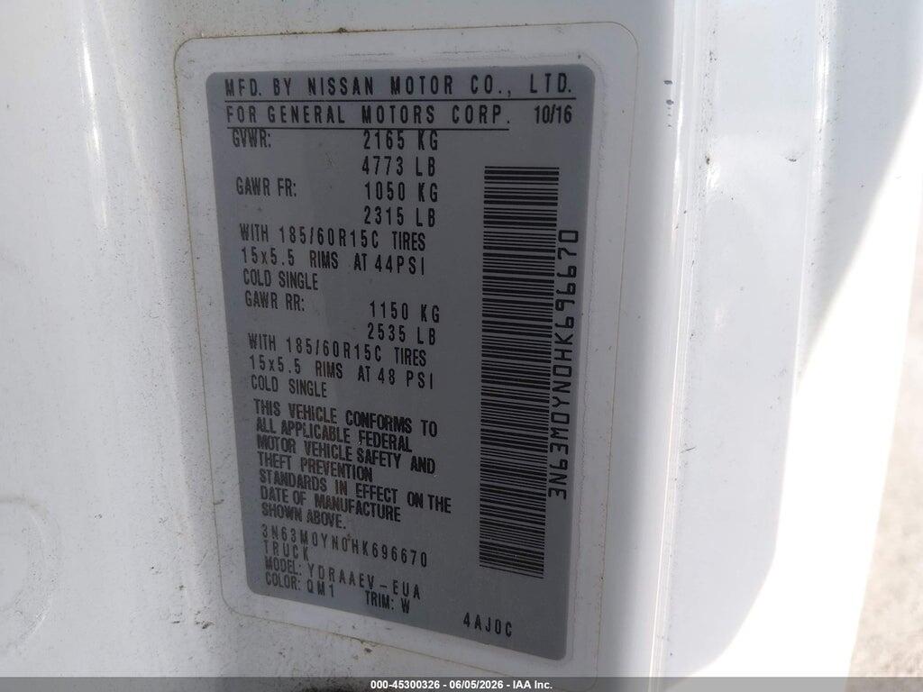 3N63M0YN0HK696670 2017 CHEVROLET CITY EXPRESS photo no. 9