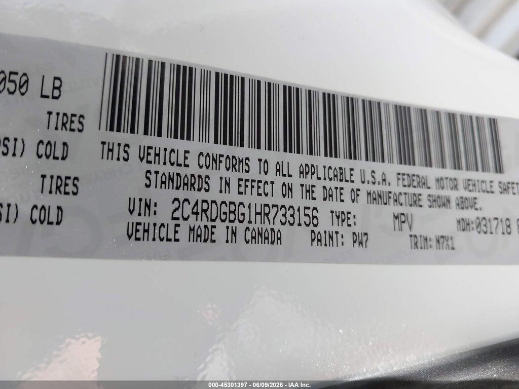 2C4RDGBG1HR733156 2017 DODGE GRAND CARAVAN photo no. 9