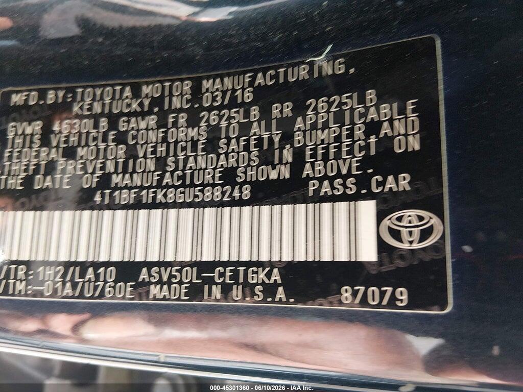 4T1BF1FK8GU588248 2016 TOYOTA CAMRY photo no. 9