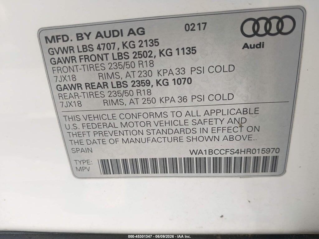 WA1BCCFS4HR015970 2017 AUDI Q3 photo no. 9