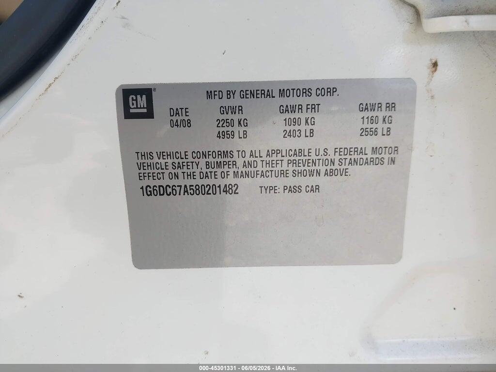 1G6DC67A580201482 2008 CADILLAC STS photo no. 9