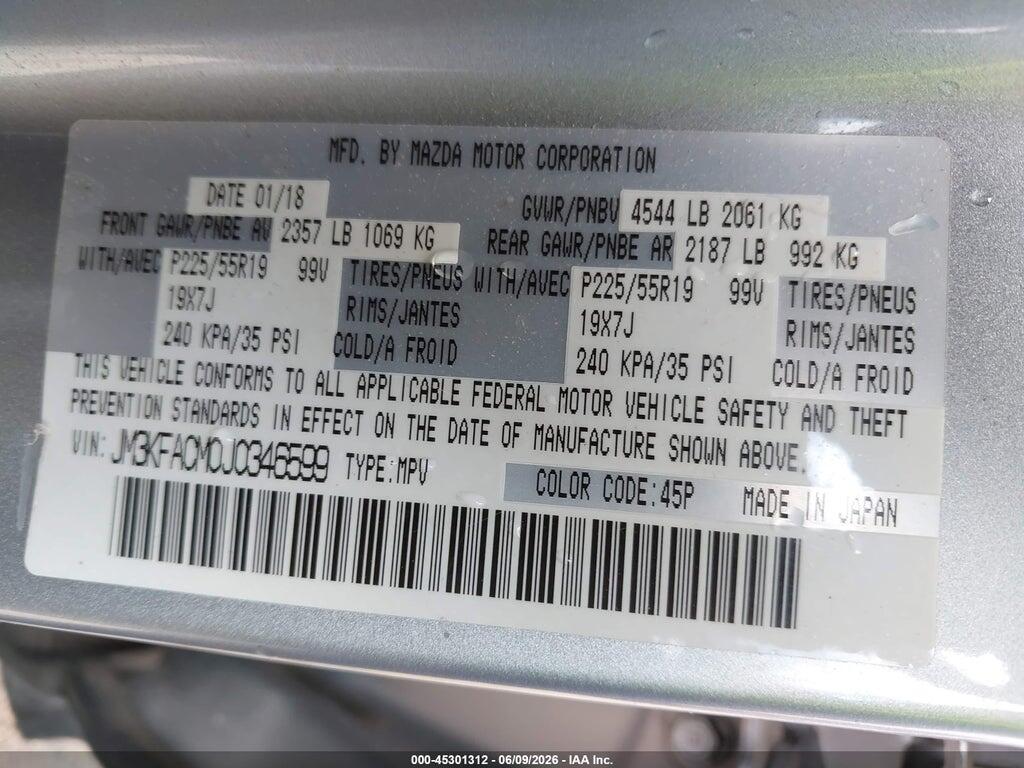 JM3KFACM0J0346599 2018 MAZDA CX-5 photo no. 9