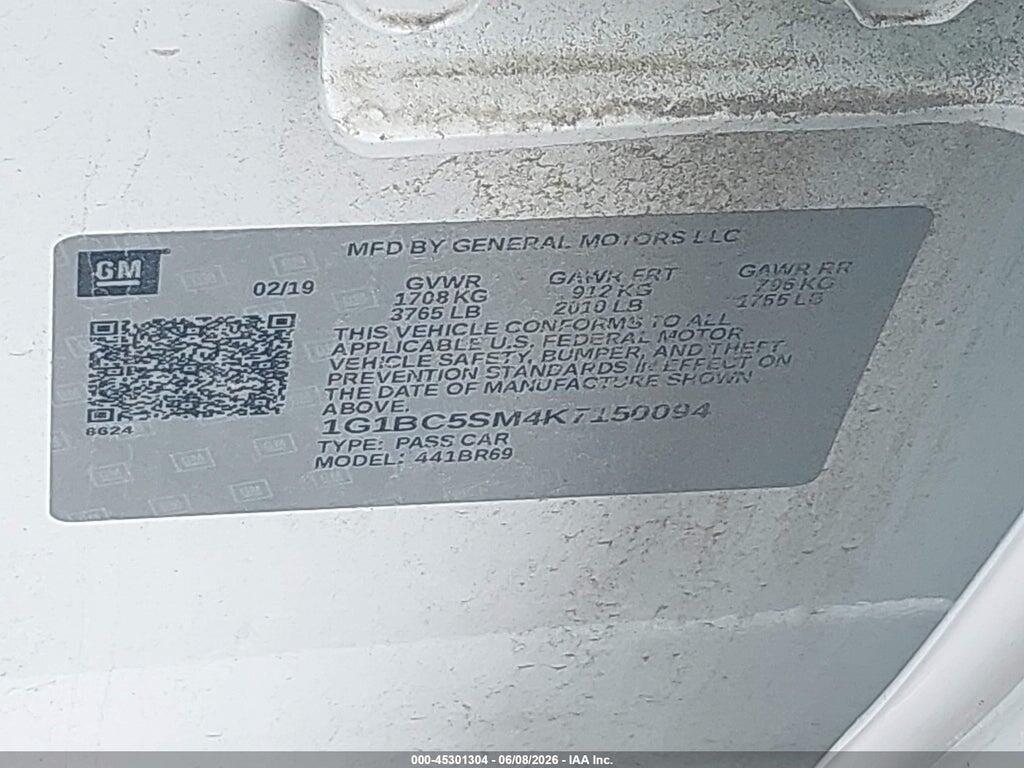 1G1BC5SM4K7150094 2019 CHEVROLET CRUZE photo no. 9
