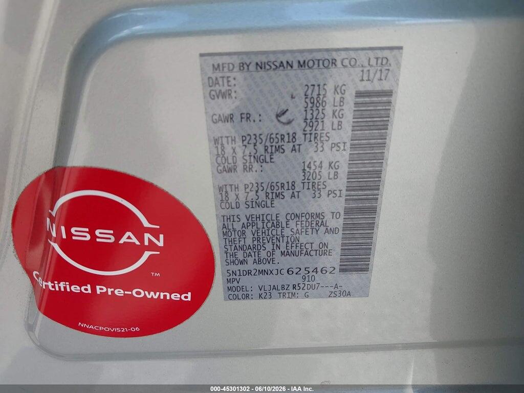 5N1DR2MNXJC625462 2018 NISSAN PATHFINDER photo no. 9