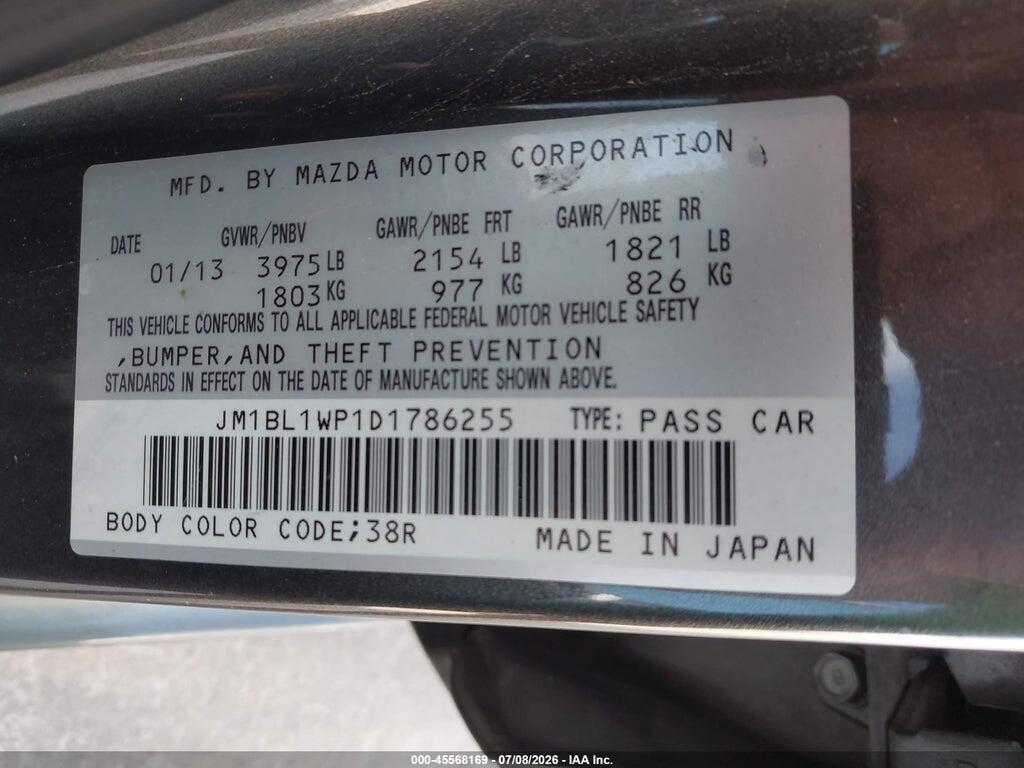 JM1BL1WP1D1786255 2013 MAZDA MAZDA3 photo no. 9