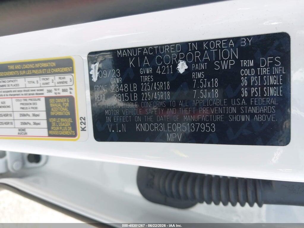 KNDCR3LE0R5137953 2024 KIA NIRO photo no. 9