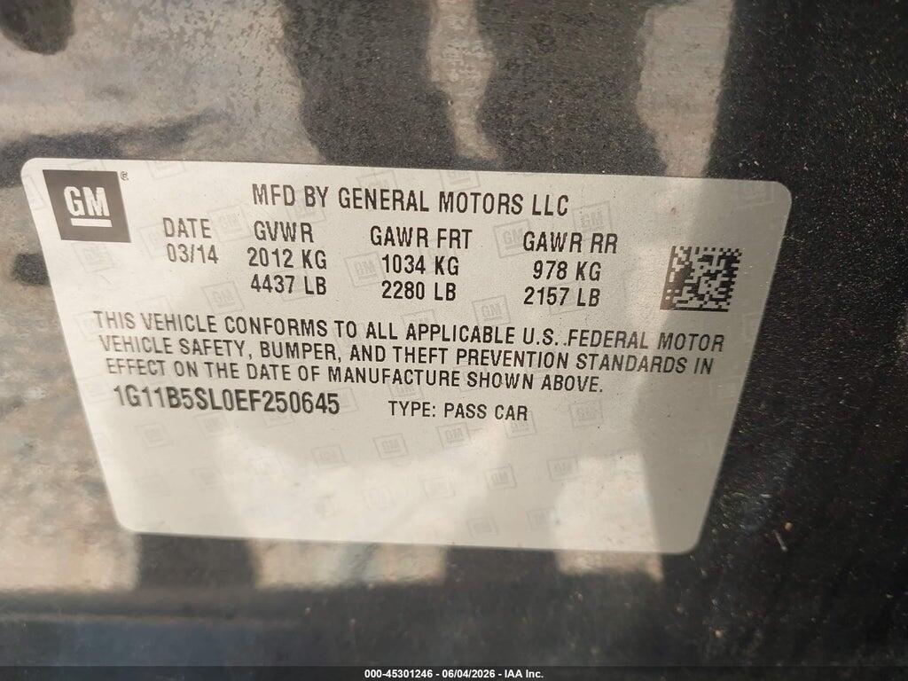 1G11B5SL0EF250645 2014 CHEVROLET MALIBU photo no. 9