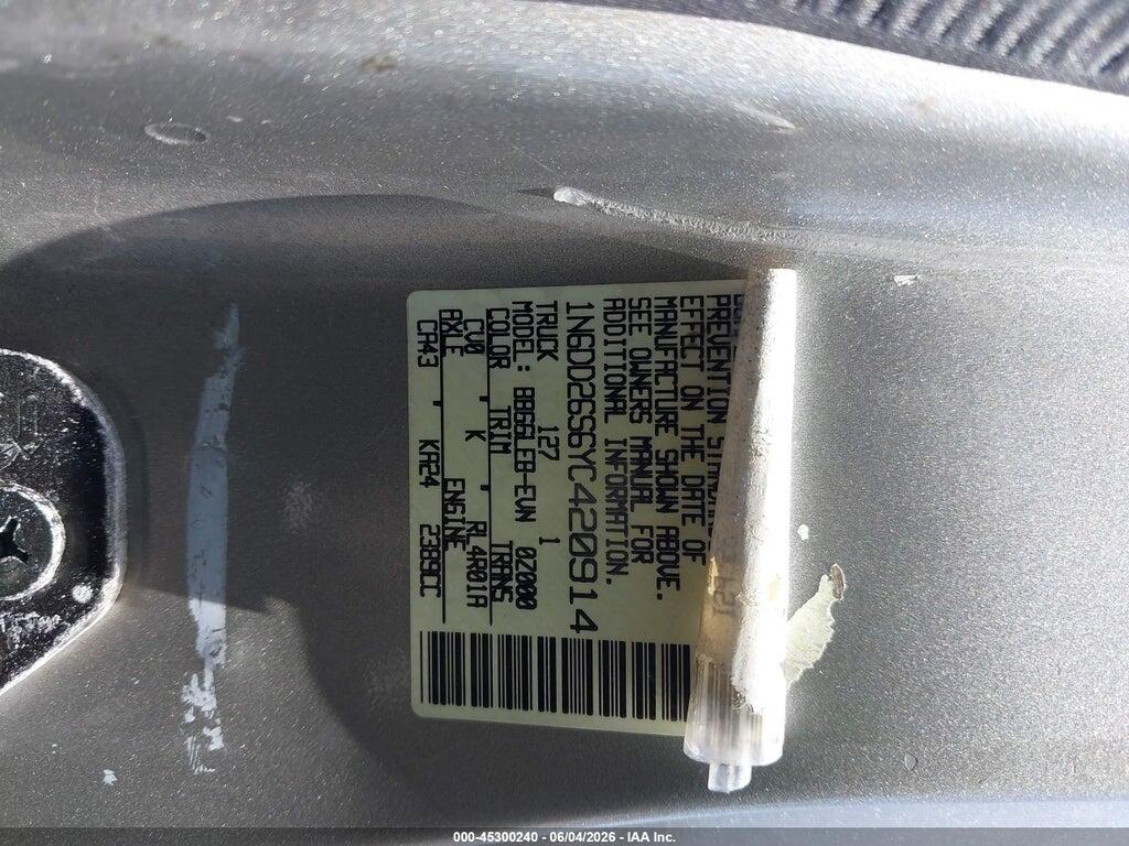 1N6DD26S6YC420914 2000 NISSAN FRONTIER photo no. 9