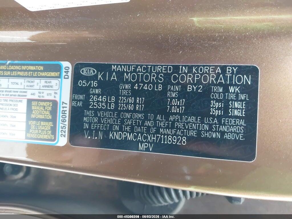 KNDPMCACXH7118928 2017 KIA SPORTAGE photo no. 9