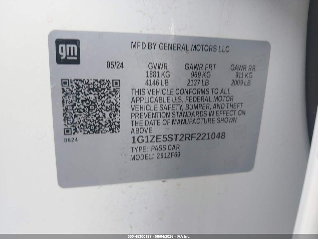 1G1ZE5ST2RF221048 2024 CHEVROLET MALIBU photo no. 9