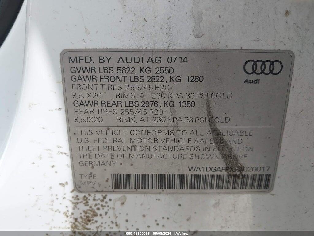 WA1DGAFPXFA020017 2015 AUDI Q5 photo no. 9
