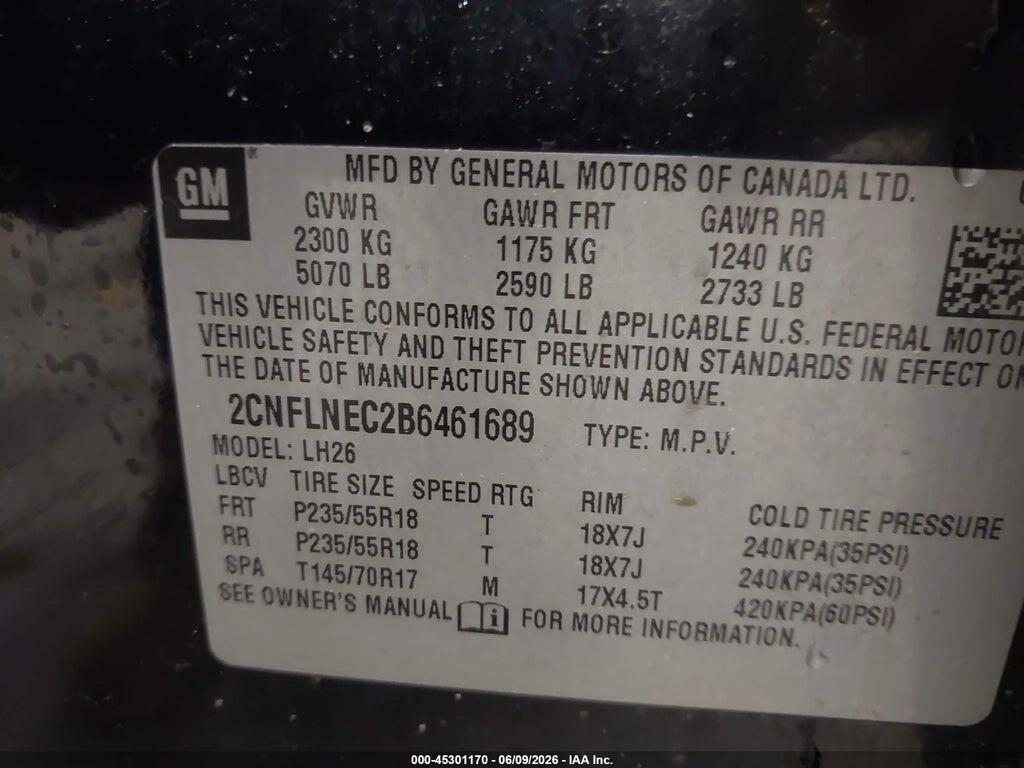 2CNFLNEC2B6461689 2011 CHEVROLET EQUINOX photo no. 9