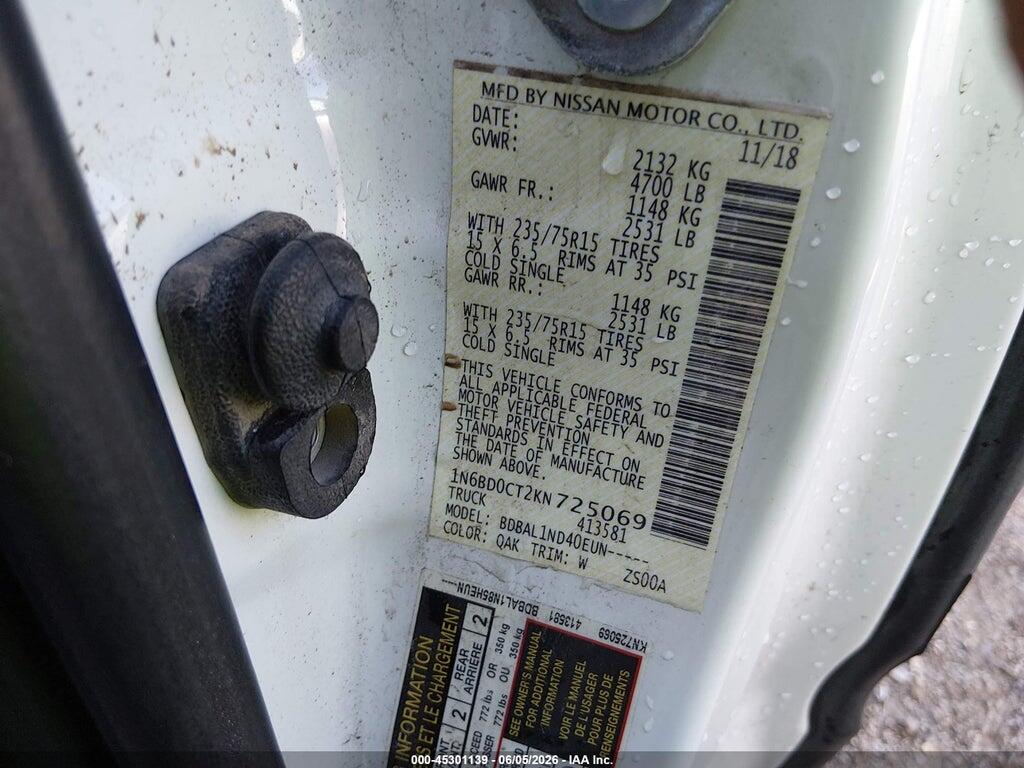 1N6BD0CT2KN725069 2019 NISSAN FRONTIER photo no. 9