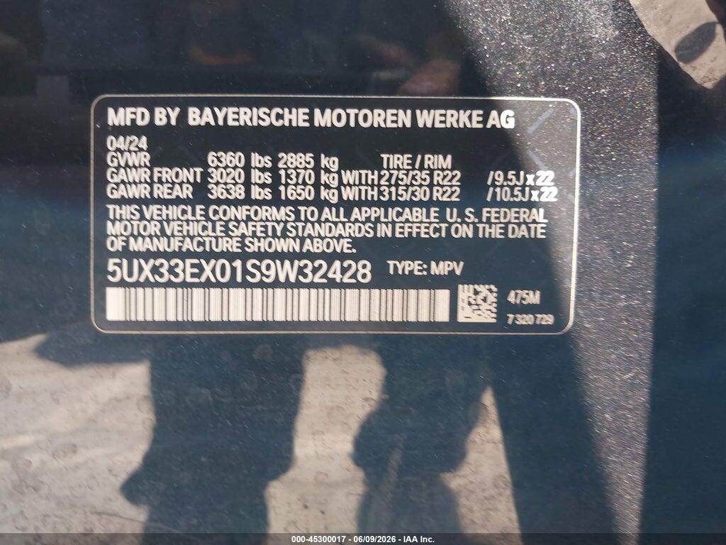 5UX33EX01S9W32428 2025 BMW X6 photo no. 9