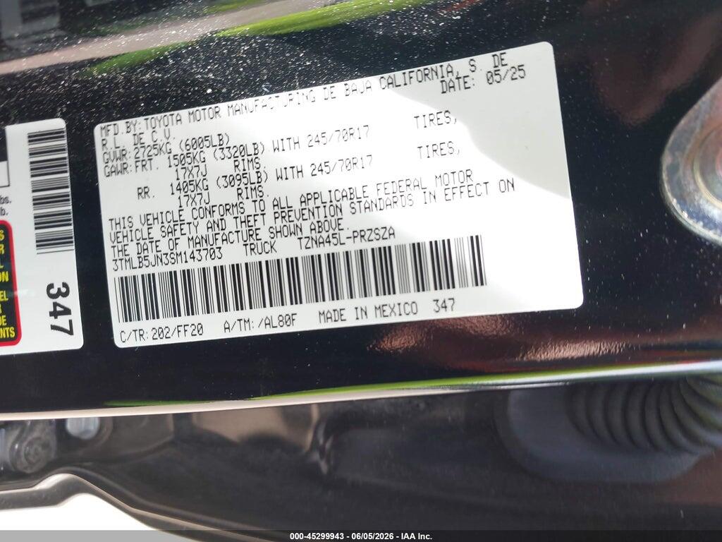 3TMLB5JN3SM143703 2025 TOYOTA TACOMA photo no. 9