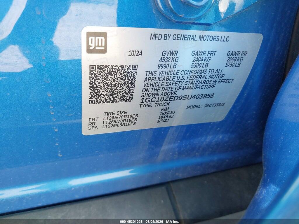 1GC10ZED9SU403958 2025 CHEVROLET SILVERADO EV photo no. 9