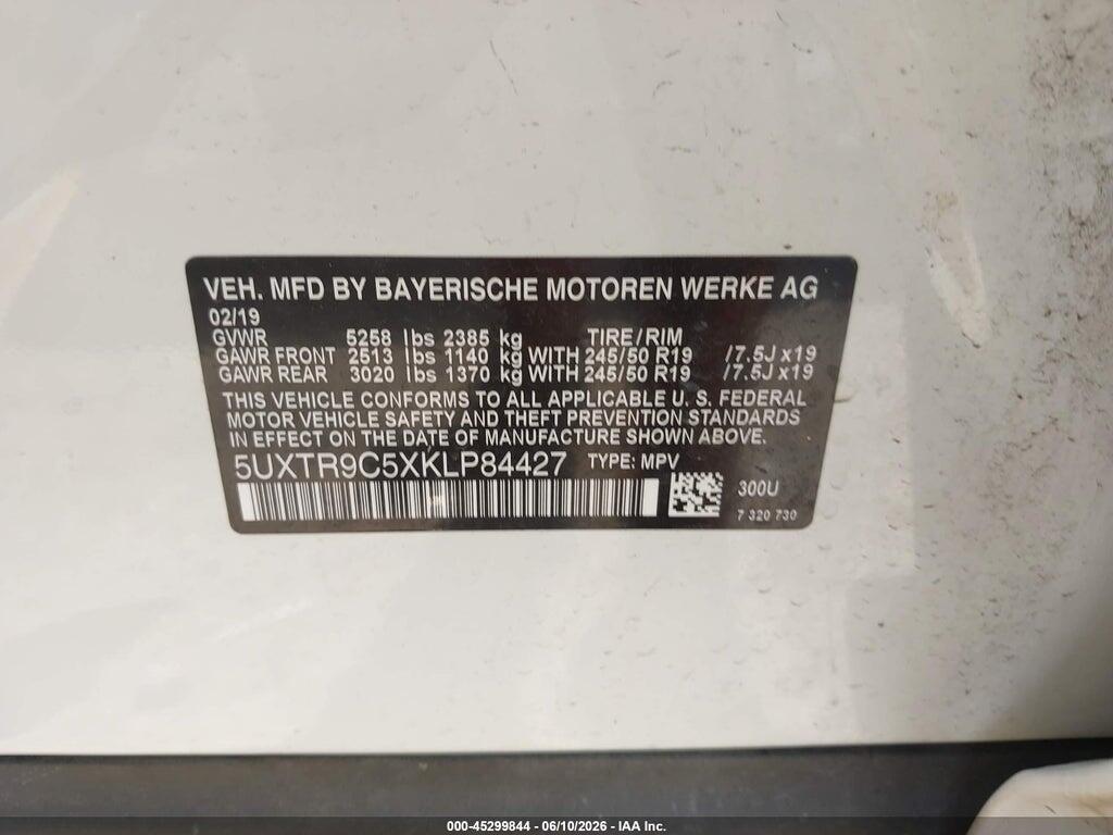5UXTR9C5XKLP84427 2019 BMW X3 photo no. 9