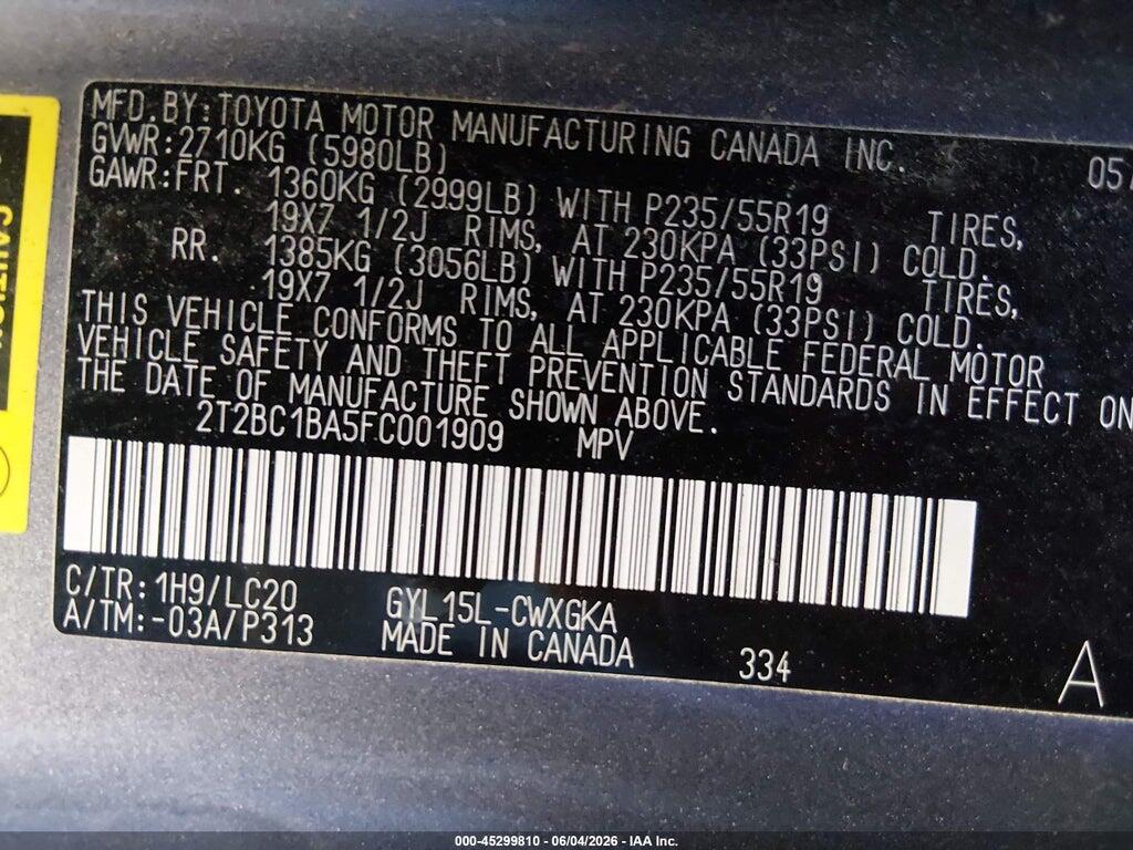 2T2BC1BA5FC001909 2015 LEXUS RX 450H photo no. 9