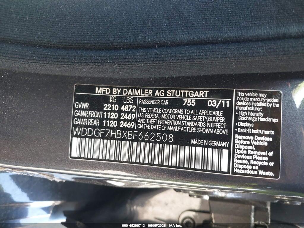 WDDGF7HBXBF662508 2011 MERCEDES-BENZ C 63 AMG photo no. 9