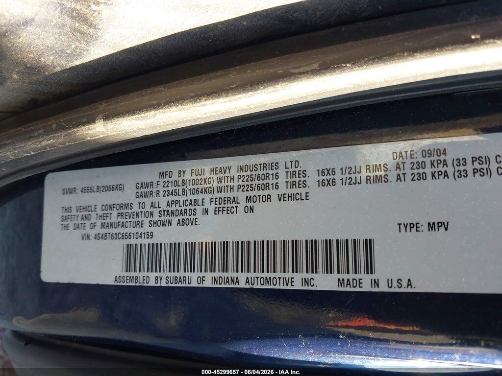 4S4BT63C656104159 2005 SUBARU BAJA photo no. 9