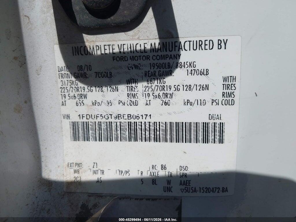 1FDUF5GT9BEB06171 2011 FORD F-550 CHASSIS photo no. 8