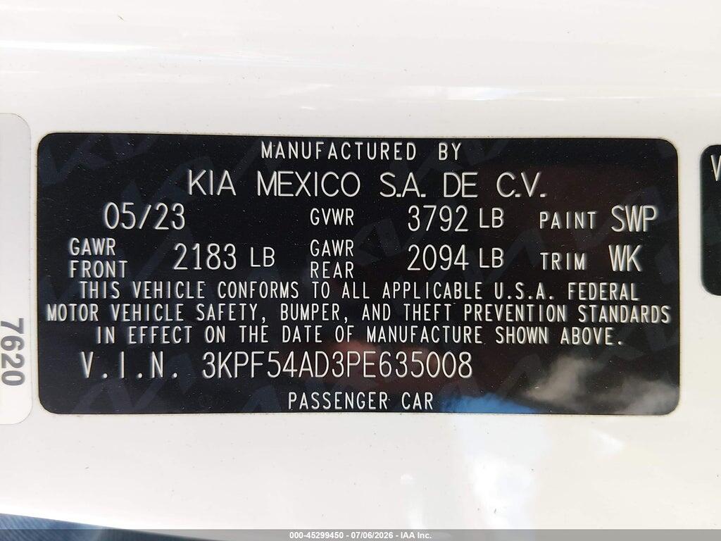 3KPF54AD3PE635008 2023 KIA FORTE photo no. 9