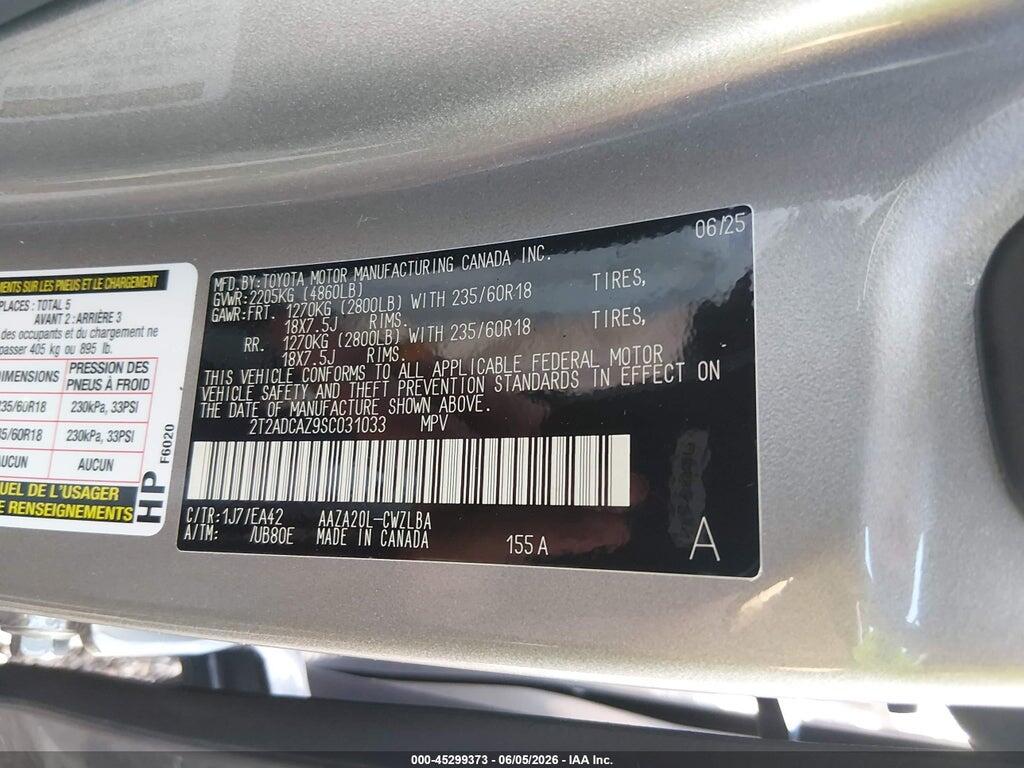 2T2ADCAZ9SC031033 2025 LEXUS NX 250 photo no. 9