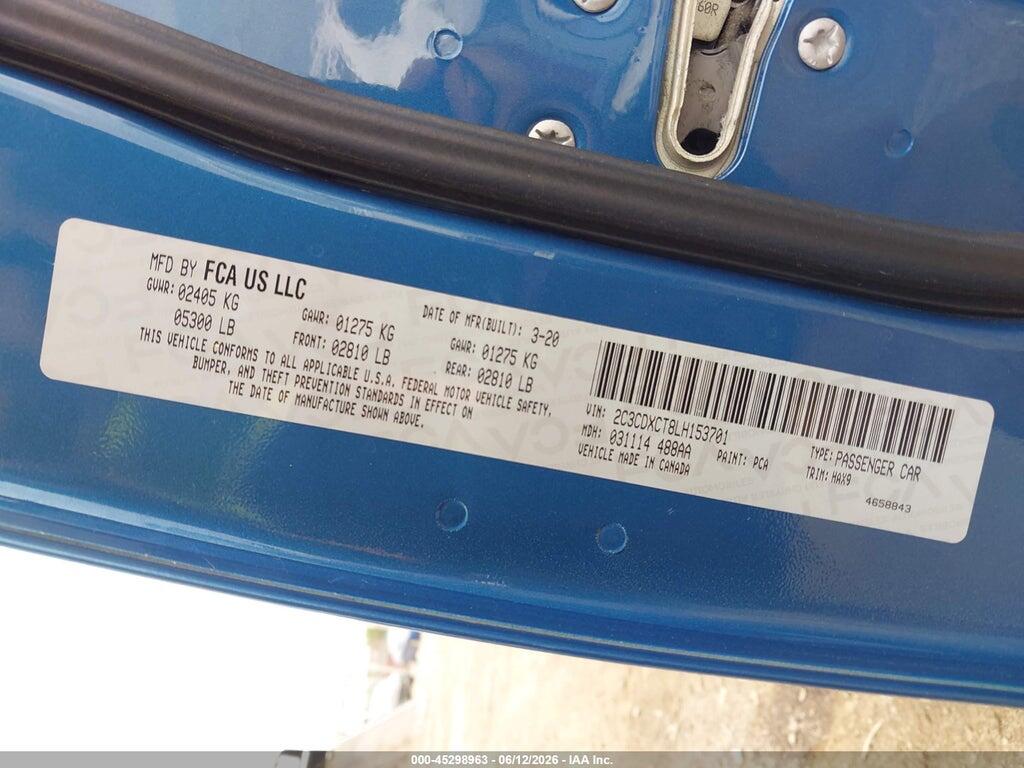 2C3CDXCT8LH153701 2020 DODGE CHARGER photo no. 9