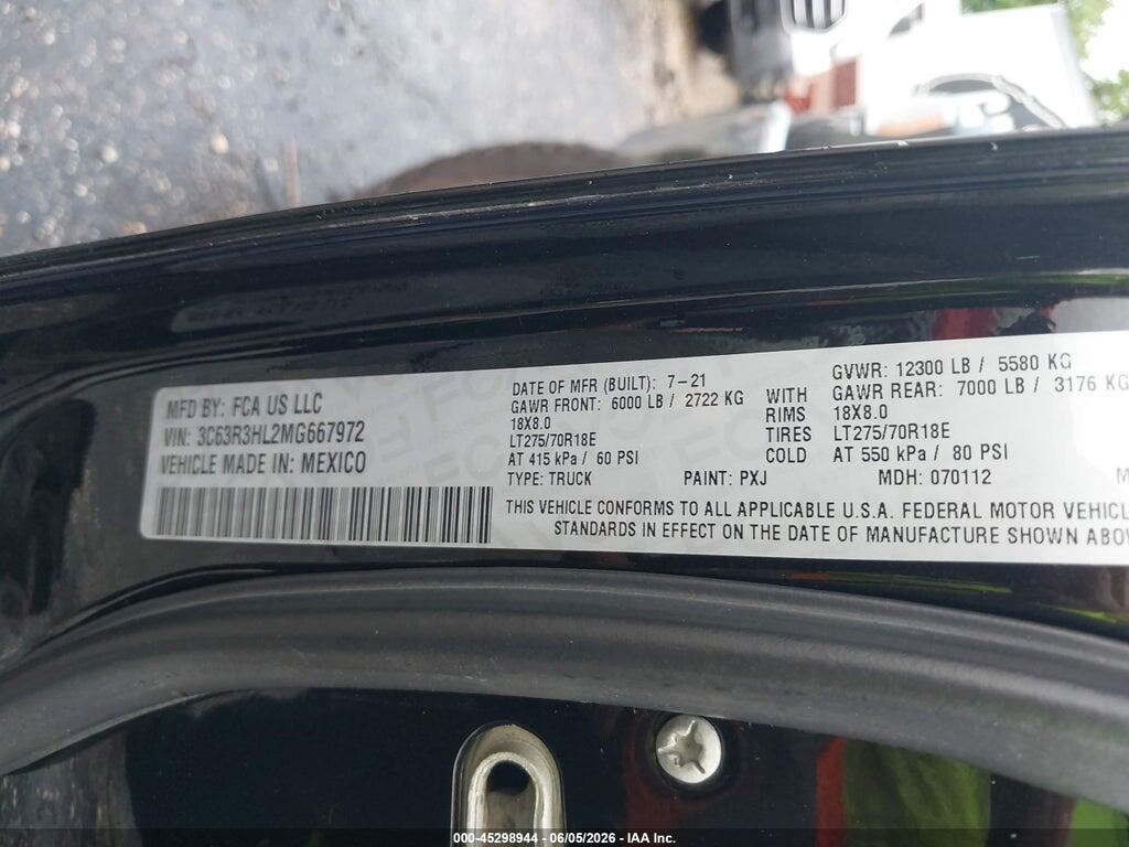 3C63R3HL2MG667972 2021 RAM 3500 photo no. 9