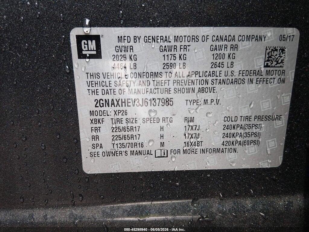 2GNAXHEV3J6137985 2018 CHEVROLET EQUINOX photo no. 9