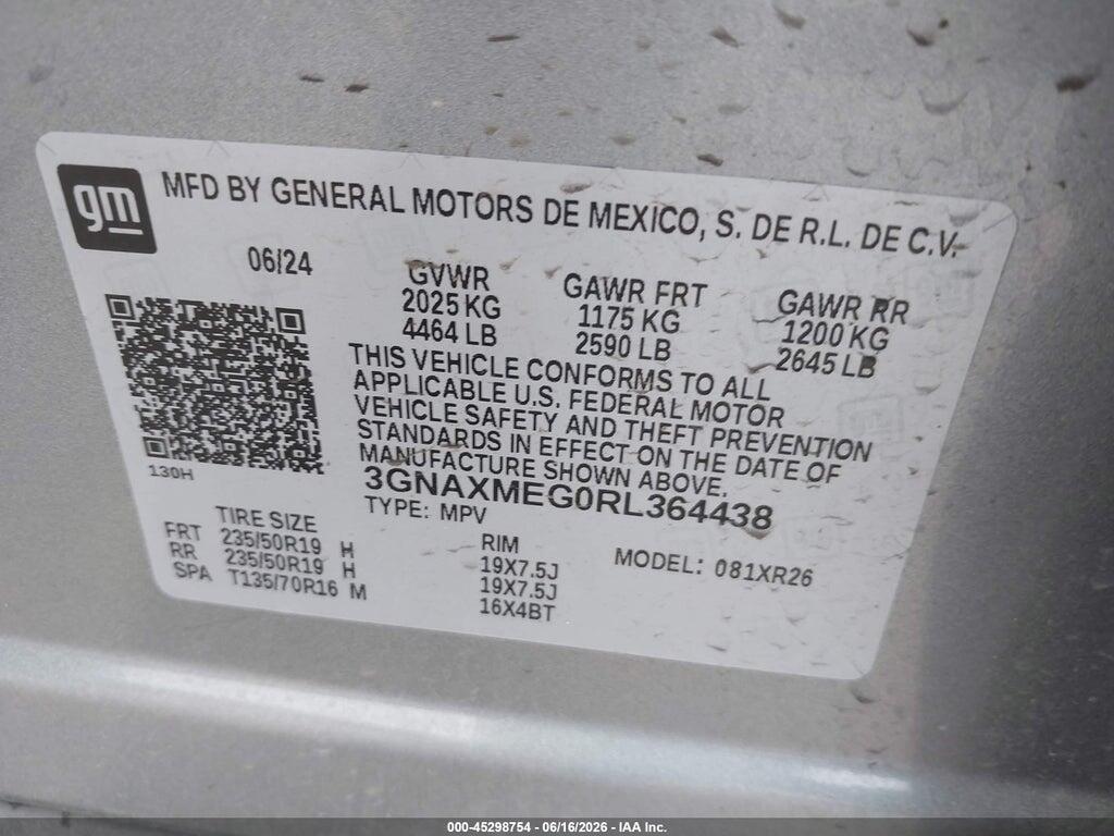3GNAXMEG0RL364438 2024 CHEVROLET EQUINOX photo no. 9