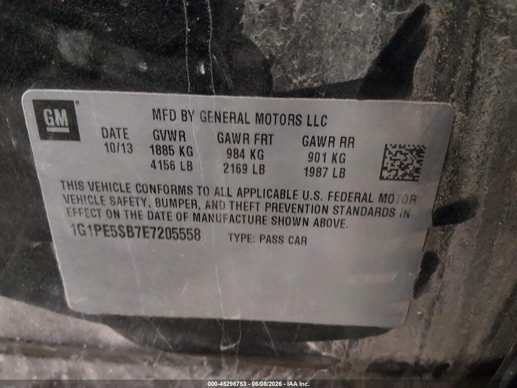 1G1PE5SB7E7205558 2014 CHEVROLET CRUZE photo no. 9