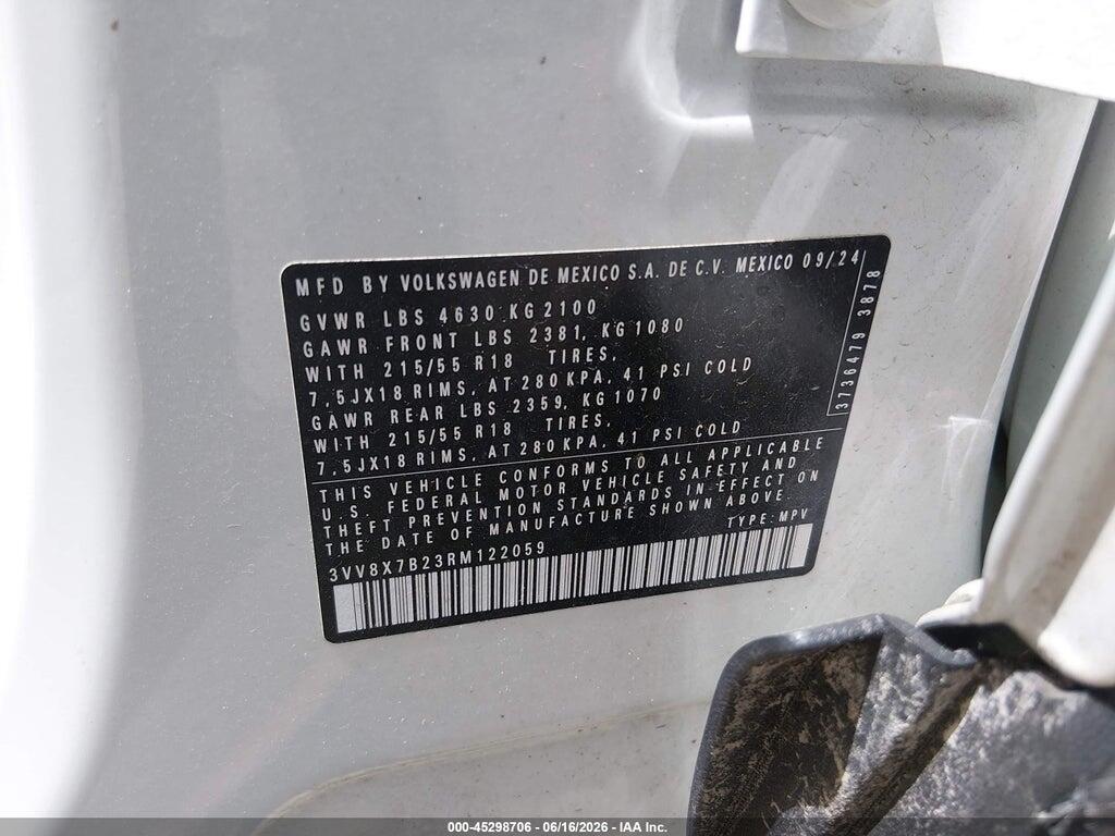 3VV8X7B23RM122059 2024 VOLKSWAGEN TAOS photo no. 9