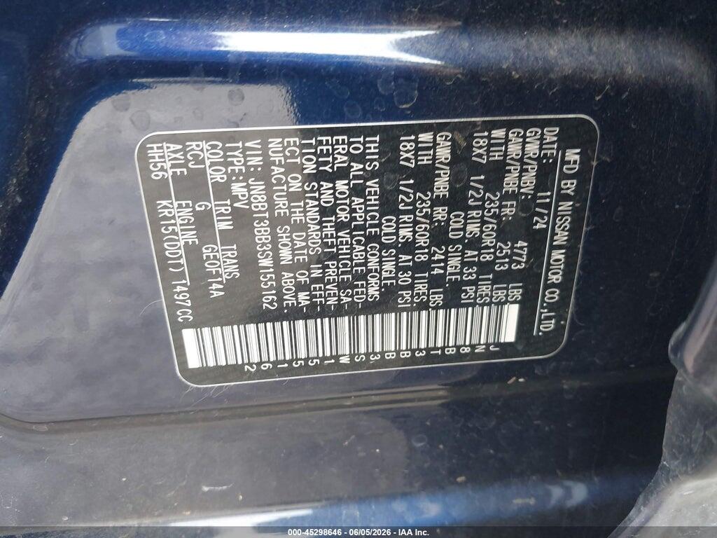 JN8BT3BB3SW155162 2025 NISSAN ROGUE photo no. 9