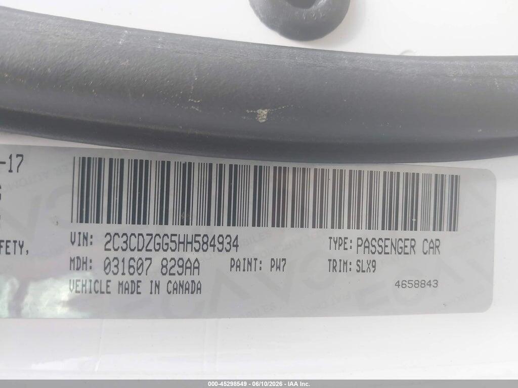 2C3CDZGG5HH584934 2017 DODGE CHALLENGER photo no. 9
