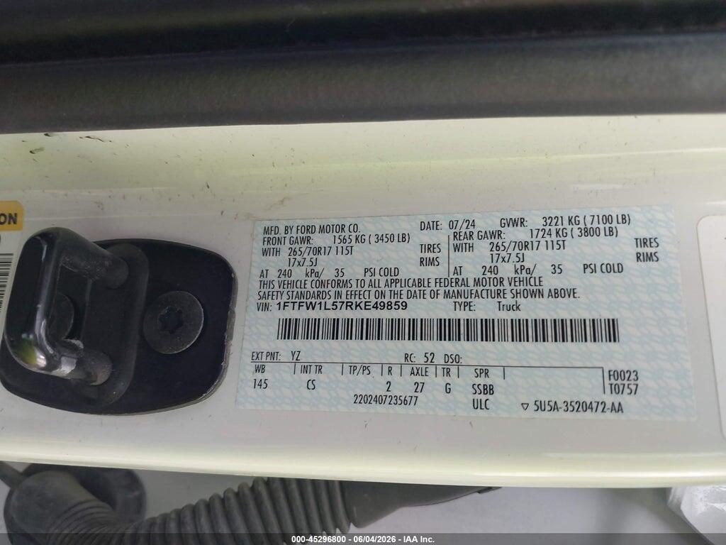 1FTFW1L57RKE49859 2024 FORD F-150 photo no. 9