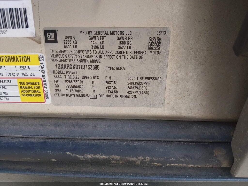 1GNKRGKD7EJ153085 2014 CHEVROLET TRAVERSE photo no. 9