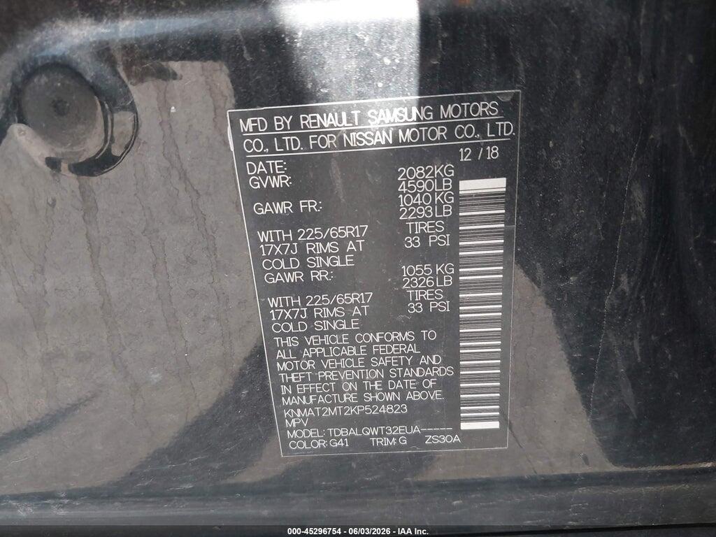 KNMAT2MT2KP524823 2019 NISSAN ROGUE photo no. 9