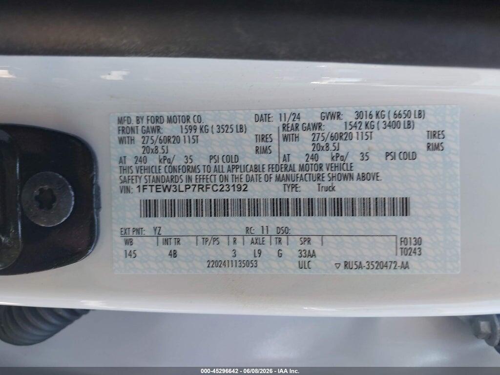 1FTEW3LP7RFC23192 2024 FORD F-150 photo no. 9