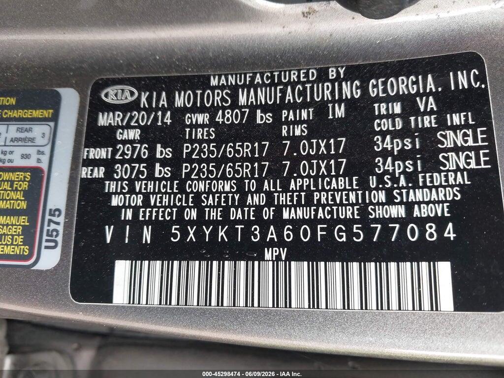 5XYKT3A60FG577084 2015 KIA SORENTO photo no. 9