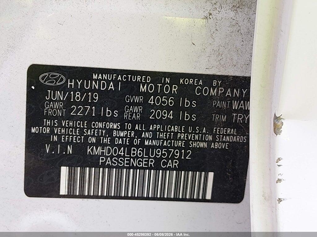 KMHD04LB6LU957912 2020 HYUNDAI ELANTRA photo no. 9