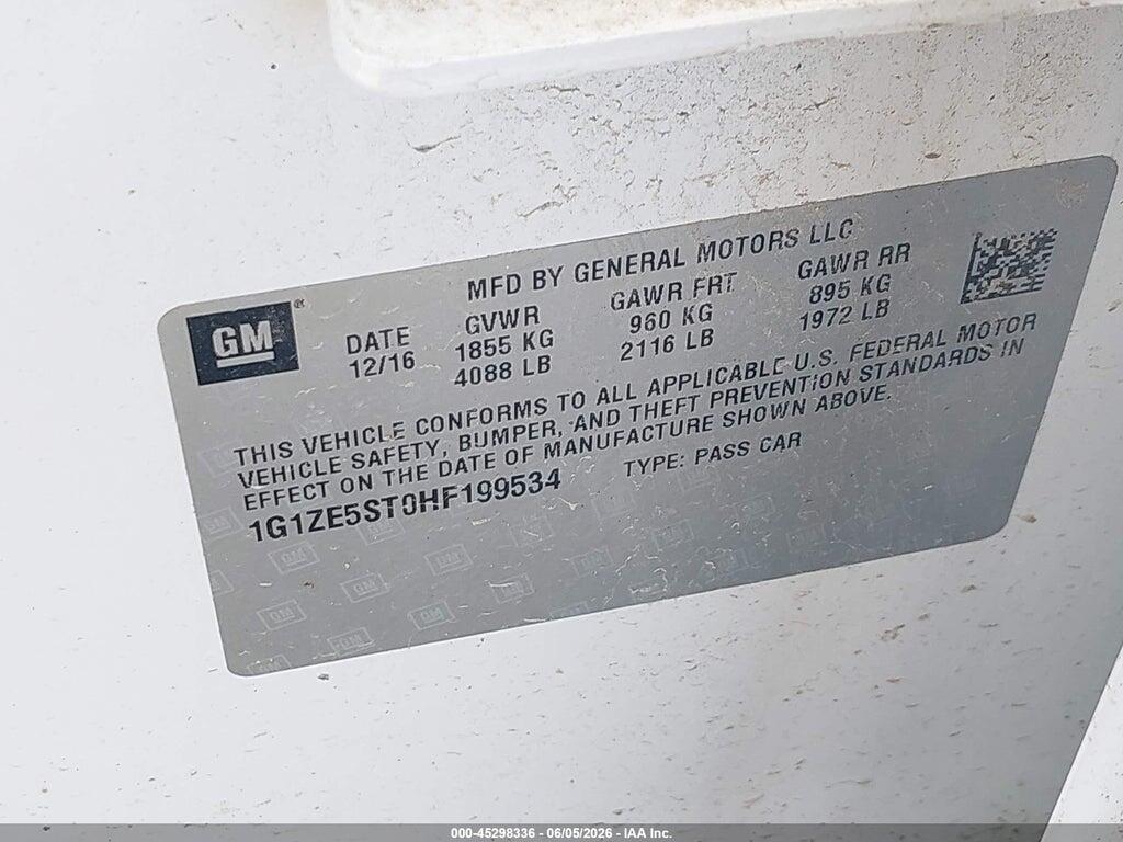 1G1ZE5ST0HF199534 2017 CHEVROLET MALIBU photo no. 9