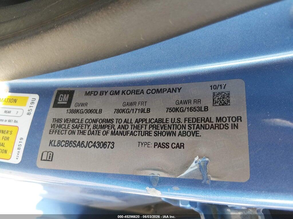 KL8CB6SA6JC430673 2018 CHEVROLET SPARK photo no. 9