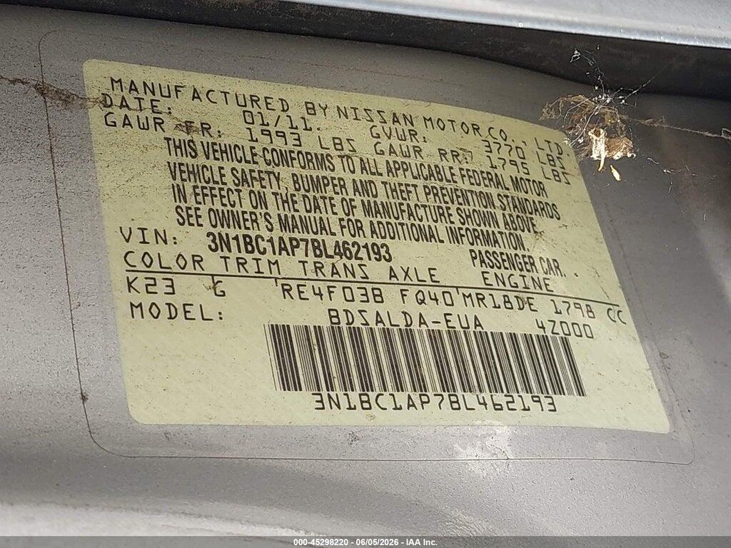 3N1BC1AP7BL462193 2011 NISSAN VERSA photo no. 9